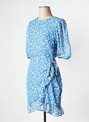 Robe courte col rond bleu NA-KD femme
