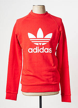 Sweat-shirt col rond rouge ADIDAS homme