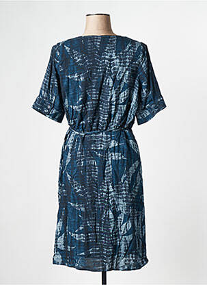 Robe courte col v bleu LA FEE MARABOUTEE femme