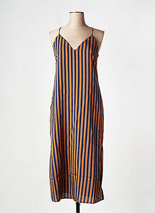 Robe mi-longue col v marron SEE U SOON femme