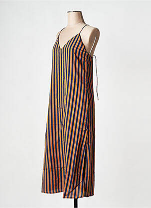 Robe mi-longue col v marron SEE U SOON femme