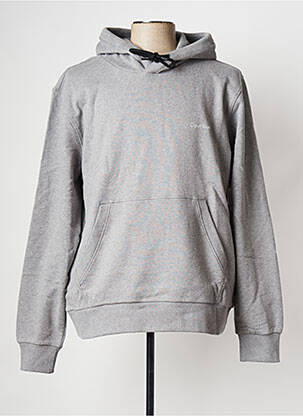 Sweat-shirt à capuche col rond gris CALVIN KLEIN homme