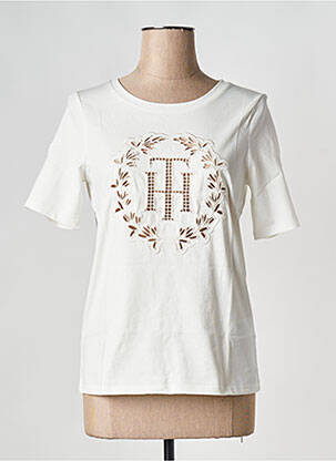 T-shirt col rond blanc TOMMY HILFIGER femme