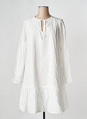 Robe courte col v blanc SELECTED femme