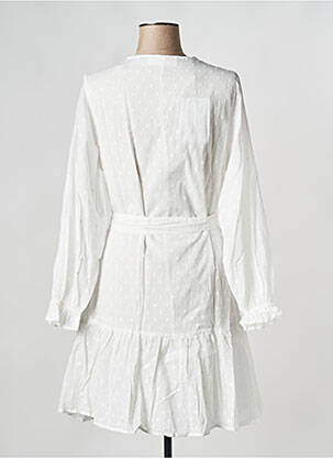 Robe courte col v blanc SELECTED femme