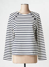 Pull col rond blanc PETIT BATEAU femme