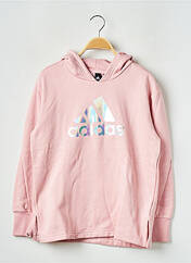 Sweat-shirt à capuche rose ADIDAS pour fille seconde vue