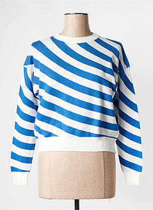 Pull col rond bleu THINKING MU femme