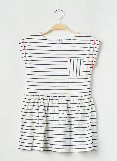 Robe mi-longue blanc PETIT BATEAU pour fille