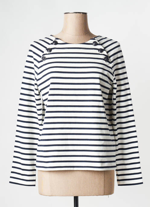 Pull blanc PETIT BATEAU pour femme