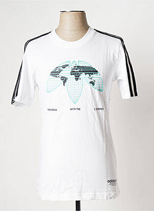 T-shirt col rond blanc ADIDAS homme