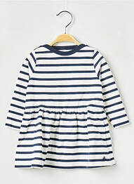 Robe mi-longue col rond blanc PETIT BATEAU fille