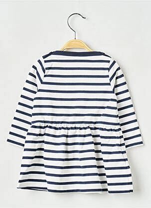 Robe mi-longue col rond blanc PETIT BATEAU fille