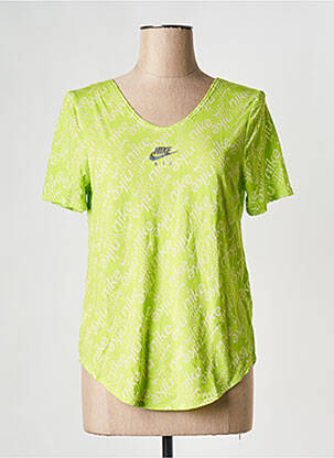 T-shirt col v vert NIKE femme