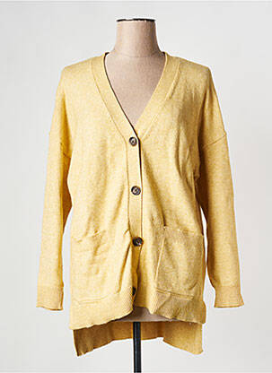 Gilet manches longues col v jaune VILA femme