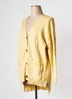 Gilet manches longues col v jaune VILA femme
