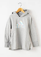 Sweat-shirt à capuche gris ADIDAS pour fille seconde vue