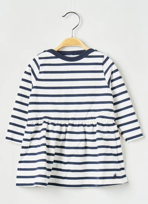 Robe mi-longue blanc PETIT BATEAU pour fille