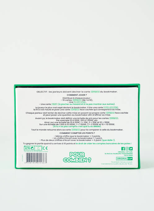 Accessoire divers vert ORIGINAL CUP pour unisexe