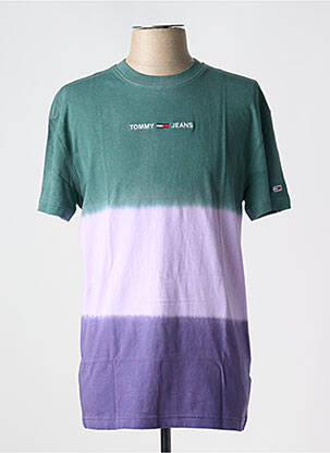 T-shirt col rond violet TOMMY HILFIGER homme