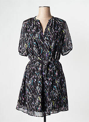 Robe courte col v noir IKKS femme