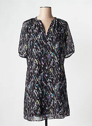 Robe courte col v noir IKKS femme