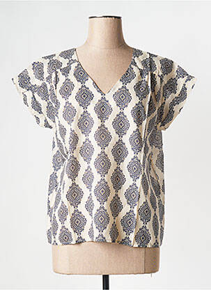 Top col v beige LA FEE MARABOUTEE femme