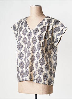 Top col v beige LA FEE MARABOUTEE femme