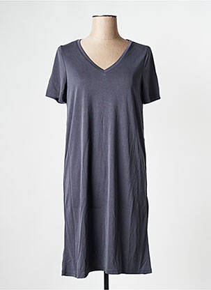 Robe mi-longue col v bleu PIECES femme