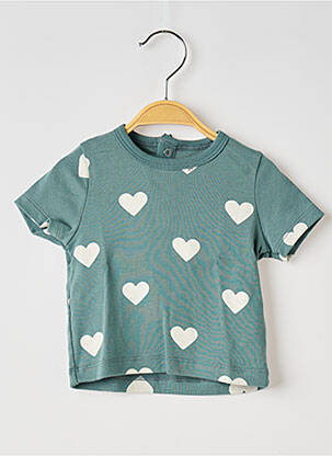 T-shirt col rond vert PETIT BATEAU fille