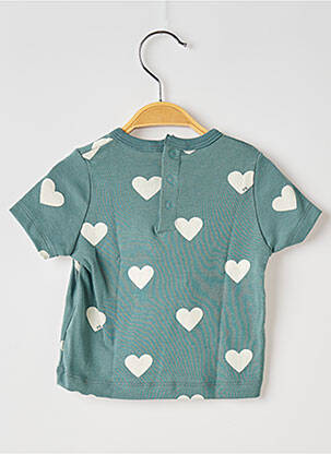 T-shirt col rond vert PETIT BATEAU fille