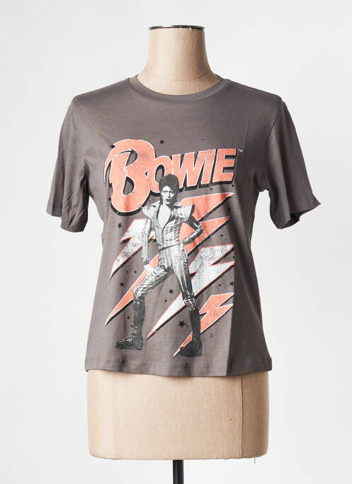 T-shirt gris NOISY MAY pour femme