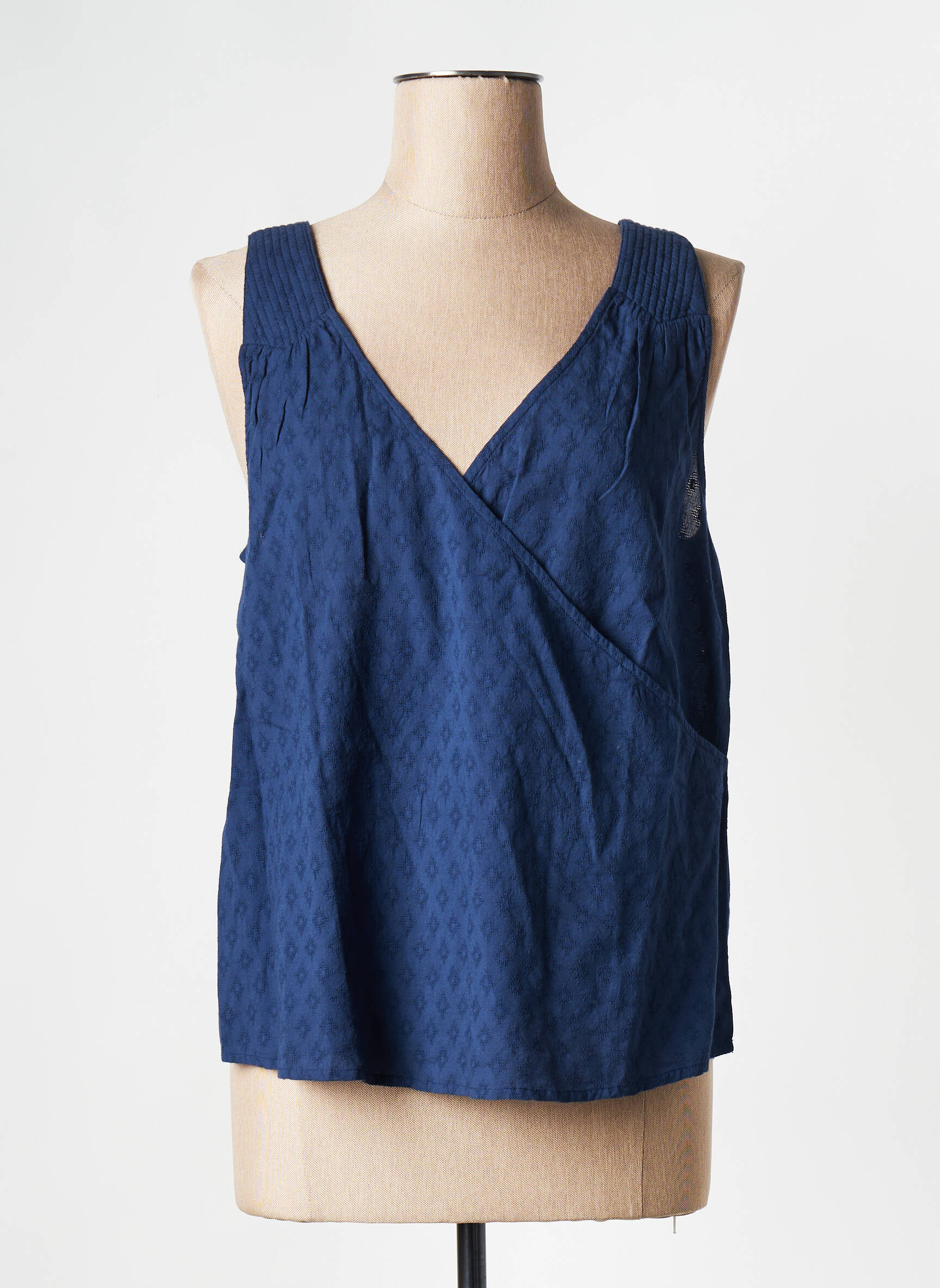 Top Col V Bleu Ekyog Femme 2536234-bleu00 Modz