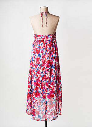 Robe mi-longue col v rose IKKS femme