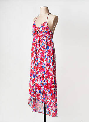 Robe mi-longue col v rose IKKS femme