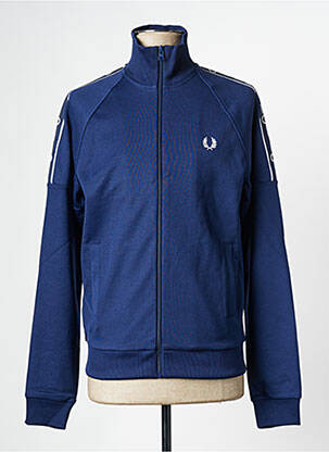 Gilet manches longues bleu FRED PERRY homme