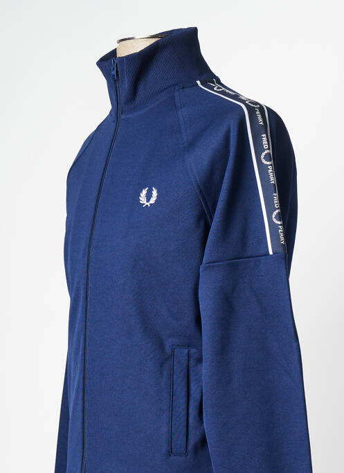 Gilet manches longues bleu FRED PERRY pour homme