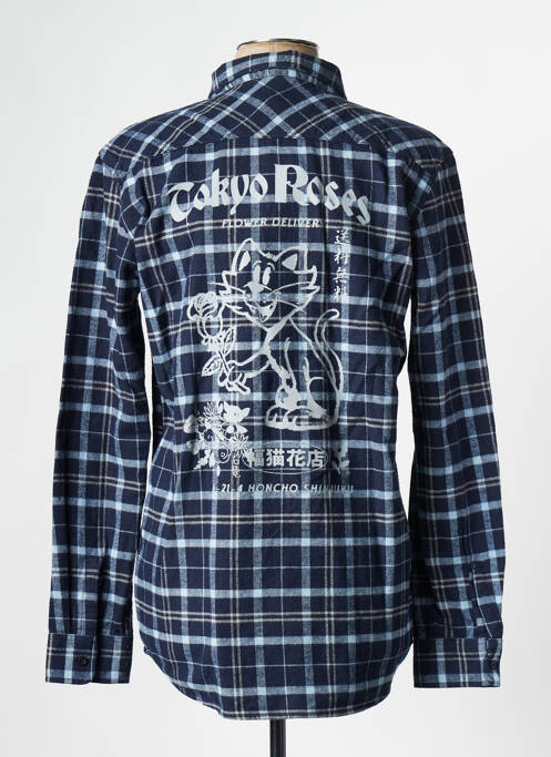 Chemise manches longues bleu EDWIN pour homme