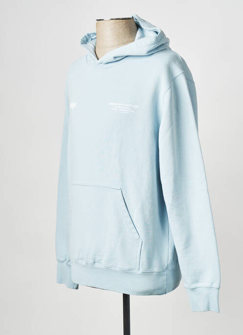 Sweat-shirt bleu HUMAN WITH ATTITUDE pour homme