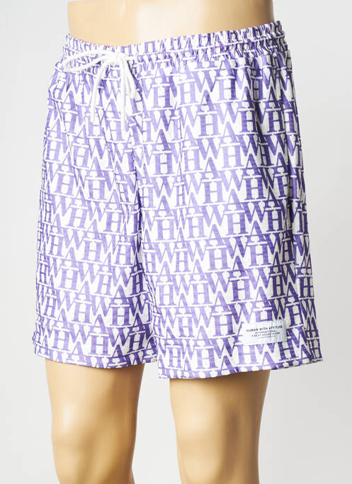 Short violet HUMAN WITH ATTITUDE pour homme