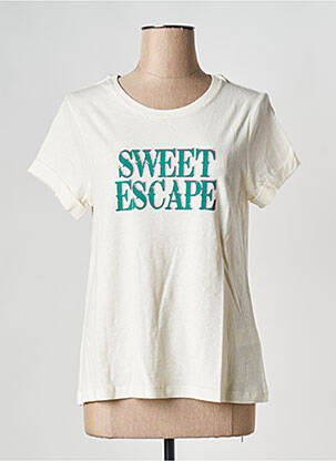 T-shirt col rond blanc SUNCOO femme