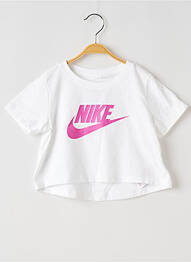 T-shirt col rond blanc NIKE fille