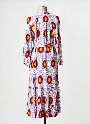 Robe longue col v violet STELLA FOREST femme