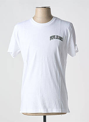 T-shirt col rond blanc PEPE JEANS homme