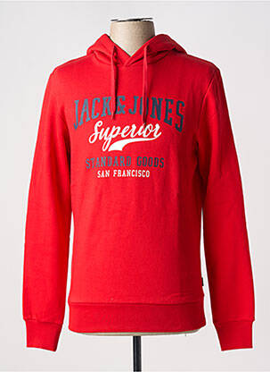 Sweat-shirt à capuche rouge JACK & JONES pour homme