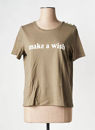 T-shirt col rond vert VERO MODA femme