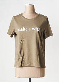 T-shirt col rond vert VERO MODA femme