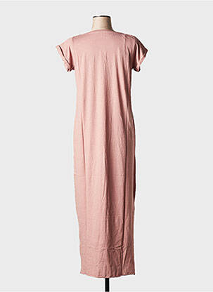 Robe longue col v rose LEON & HARPER femme