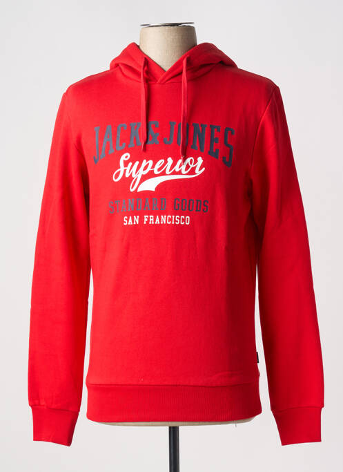 Sweat-shirt à capuche rouge JACK & JONES pour homme