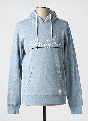 Sweat-shirt à capuche col rond bleu JACK & JONES homme